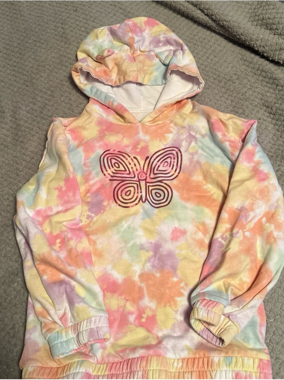 Garanimals Pastel Tie-Dye Butterfly Hoodie - Pink, Yellow, Blue, Purple
